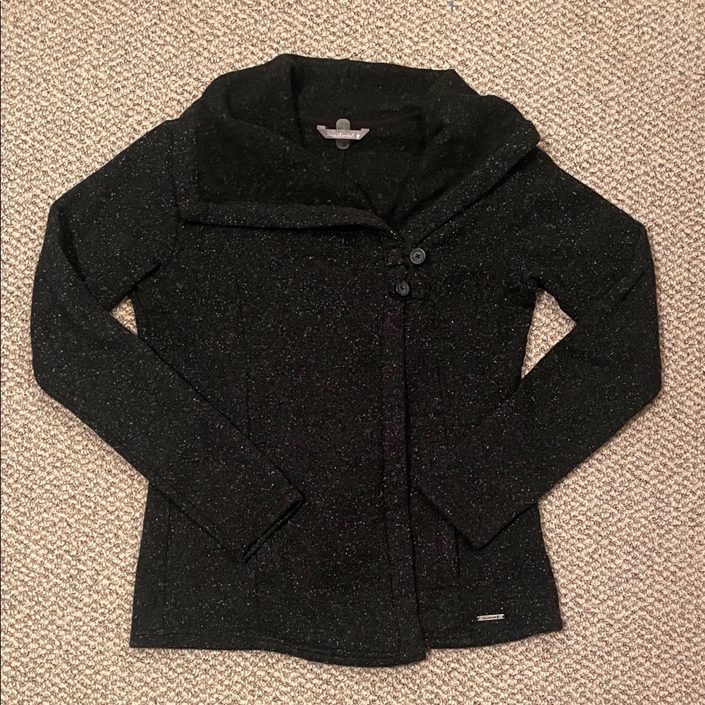 Smartwool Women's Speckled Black Cowl Neck Sweater
